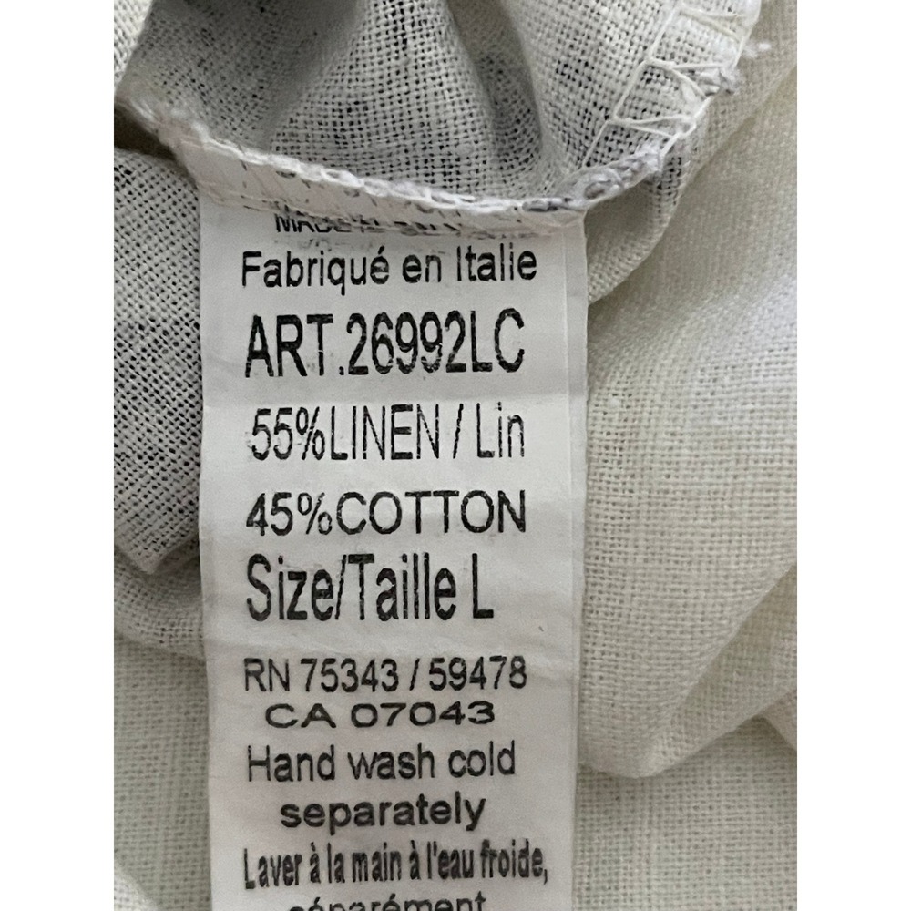 La Piccola Creativa Italy Linen‎ Cotton Floral Dress Long Sleeve Size L NWT - Picture 6 of 8